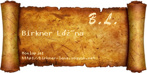 Birkner Léna névjegykártya